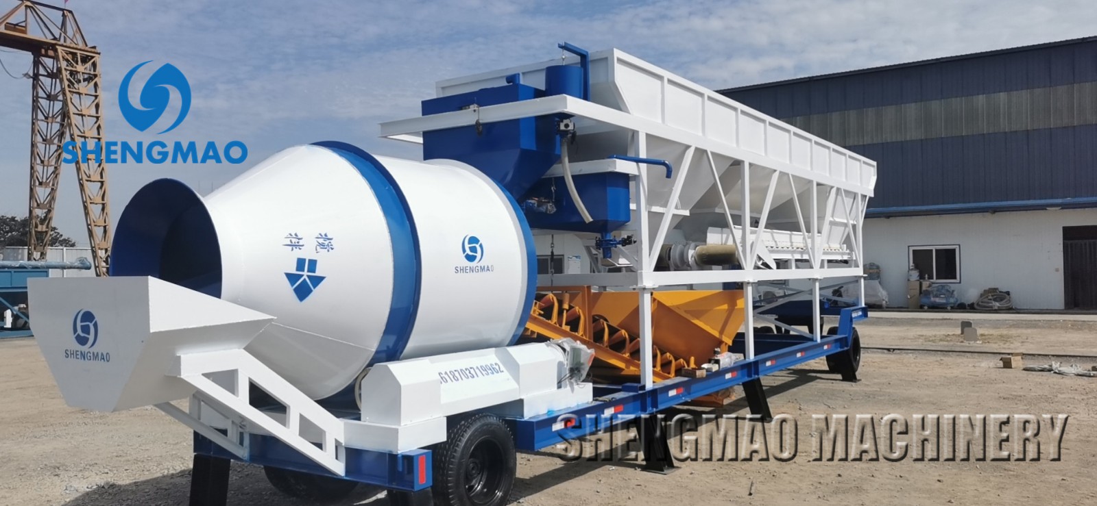 Portable concrete batching plant to France