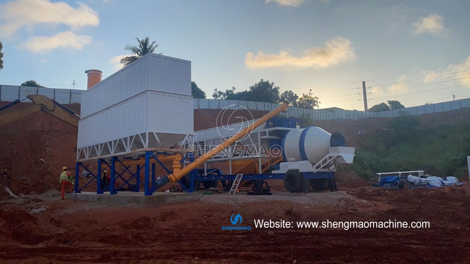 YHZM60 mobile concrete batching plant to Mozambique