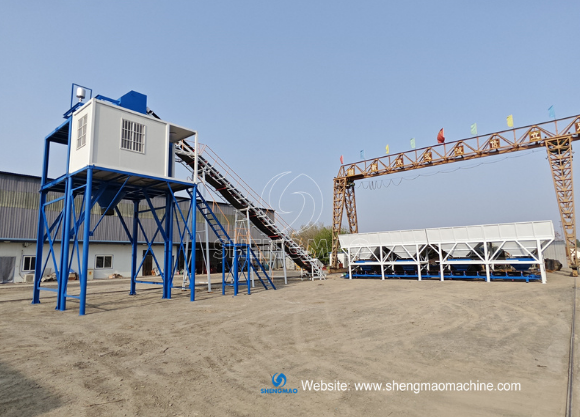 Belt Conveyor Concrete Batching Plant