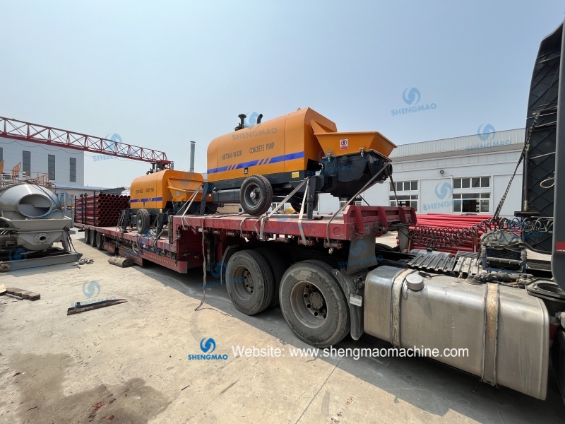 concrete pump with water tank and air compressor to Russia