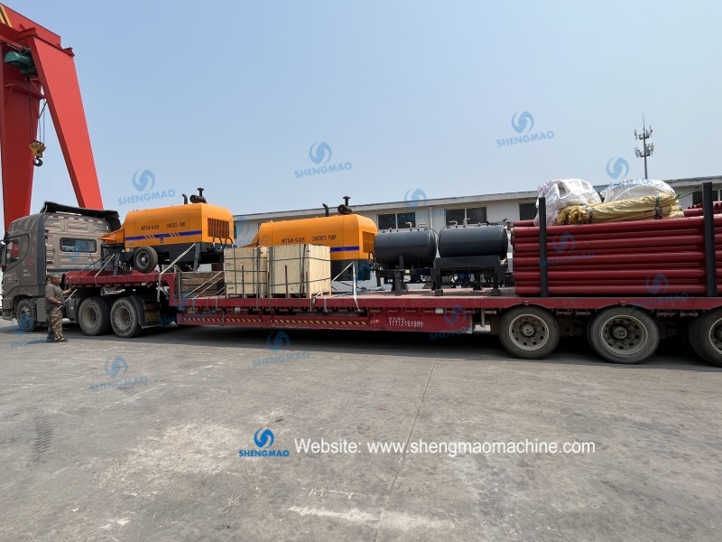 concrete pump with water tank and air compressor to Russia