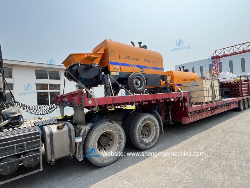 concrete pump with water tank and air compressor to Russia
