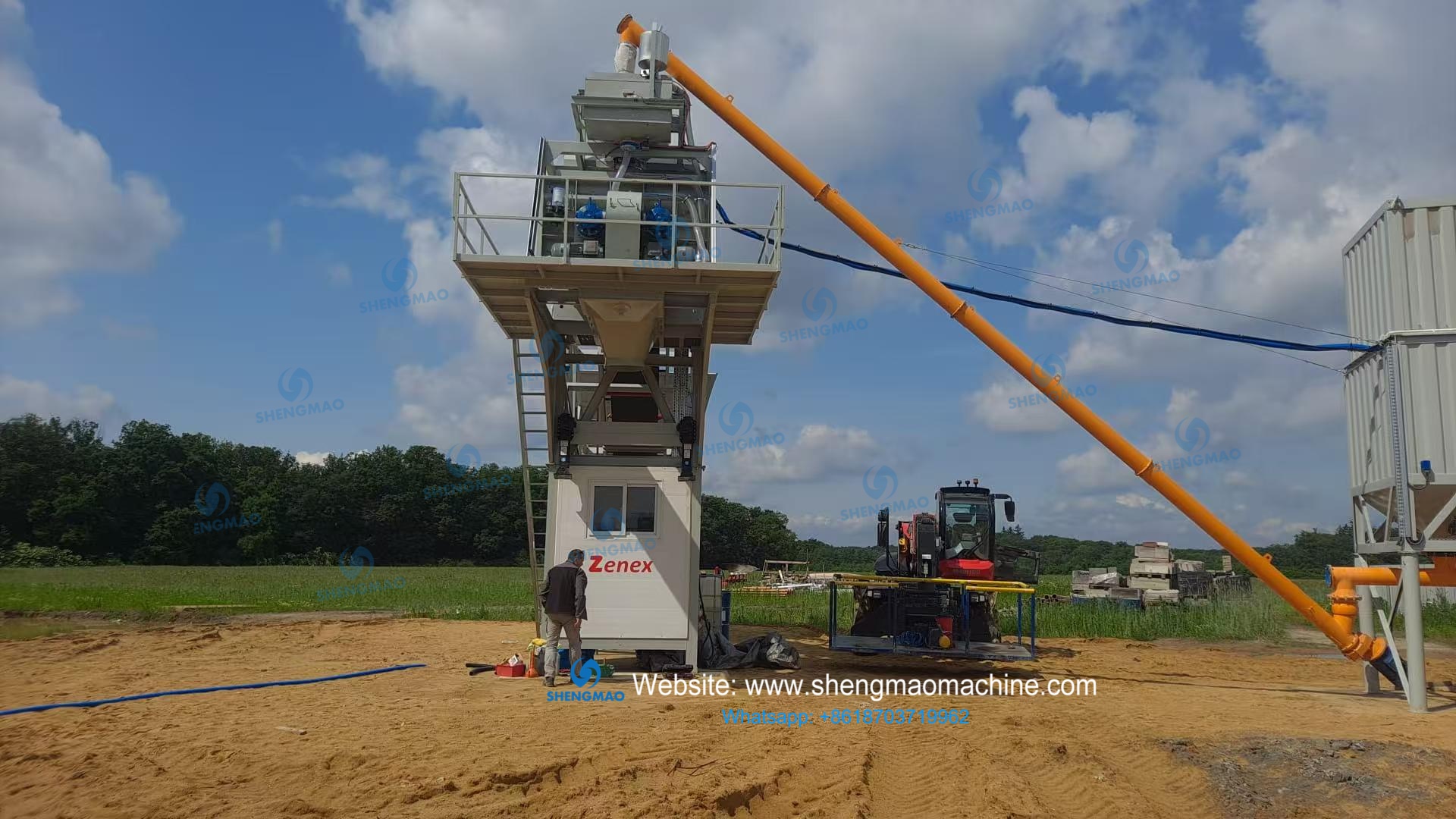 YHZS60 mobile concrete batching plant delivered to Poland