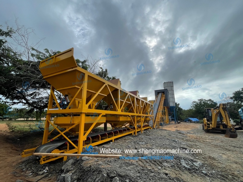 HZS60 concrete batching plant in Sri Lanka