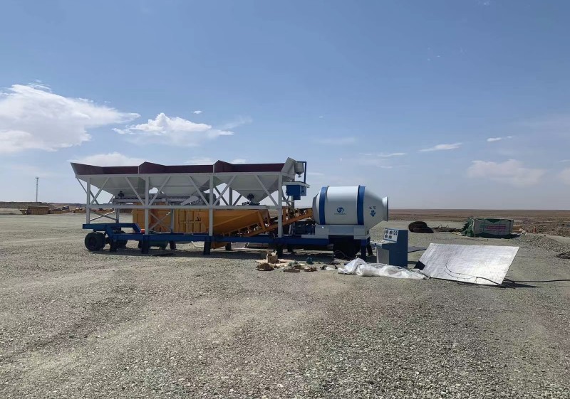 30m3/h mobile batching plant to Mongolia