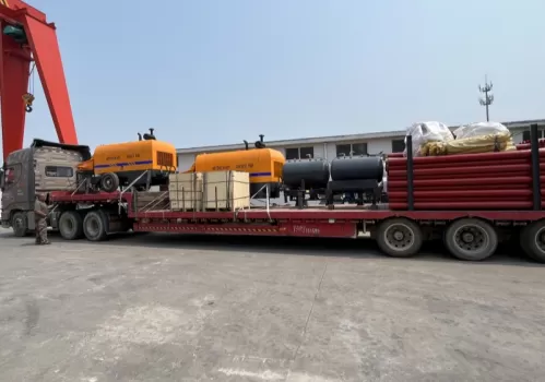 concrete pump with water tank and air compressor to Russia
