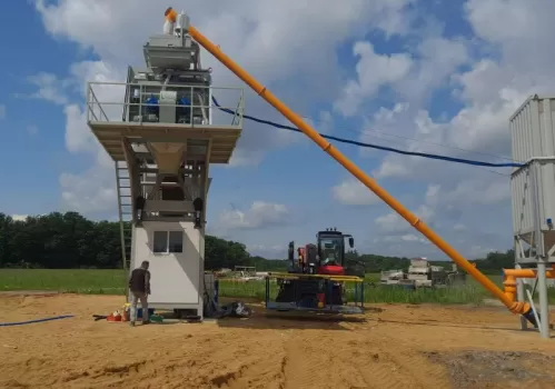 YHZS60 mobile concrete batching plant delivered to Poland