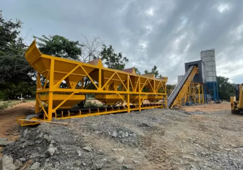 HZS60 concrete batching plant installed in Sri Lanka