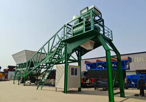 YHZS90 mobile concrete mixing station to Romania